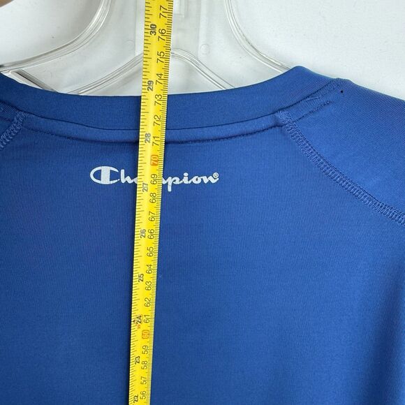 Mens Champion Double Dry Size XL Athletic Navy Blue Shirt Long Sleeves - Picture 15 of 16